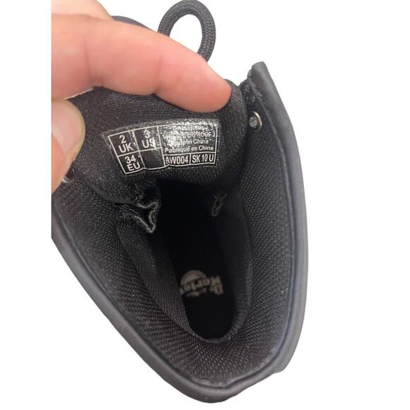 Dr Martens Black Leather Combat Boots Juniors Grunge Fall Dark Academia Youth 3 - Picture 6 of 9